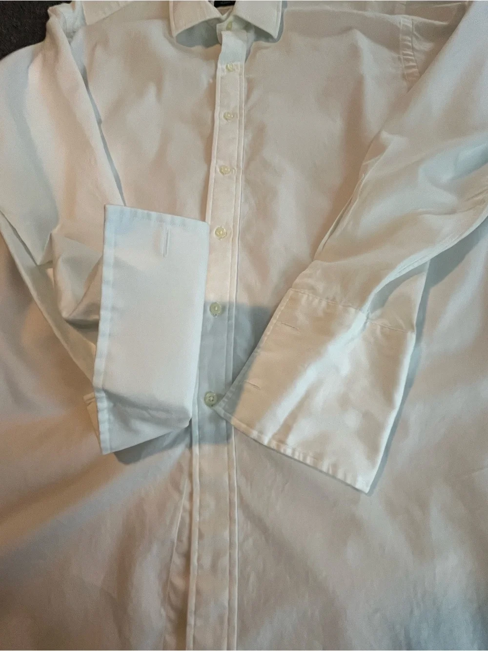 Polo Ralph Lauren Men's White Curham Classic Fit Dress Shirt Size 18 / 35 EUC